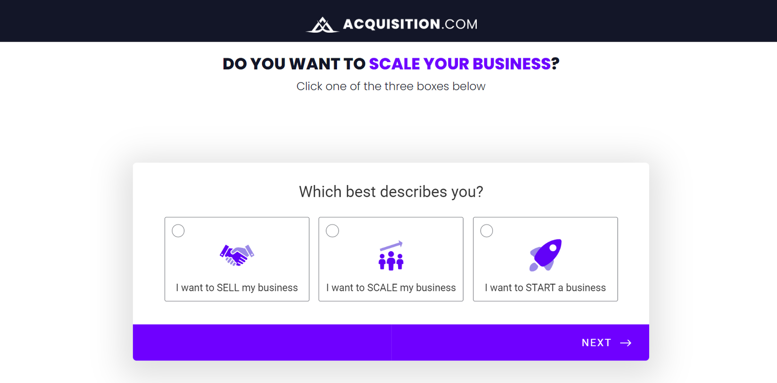 acqusition.com home page